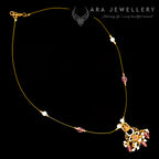 Lakshmi Design Invisible Chain With Pink Beads