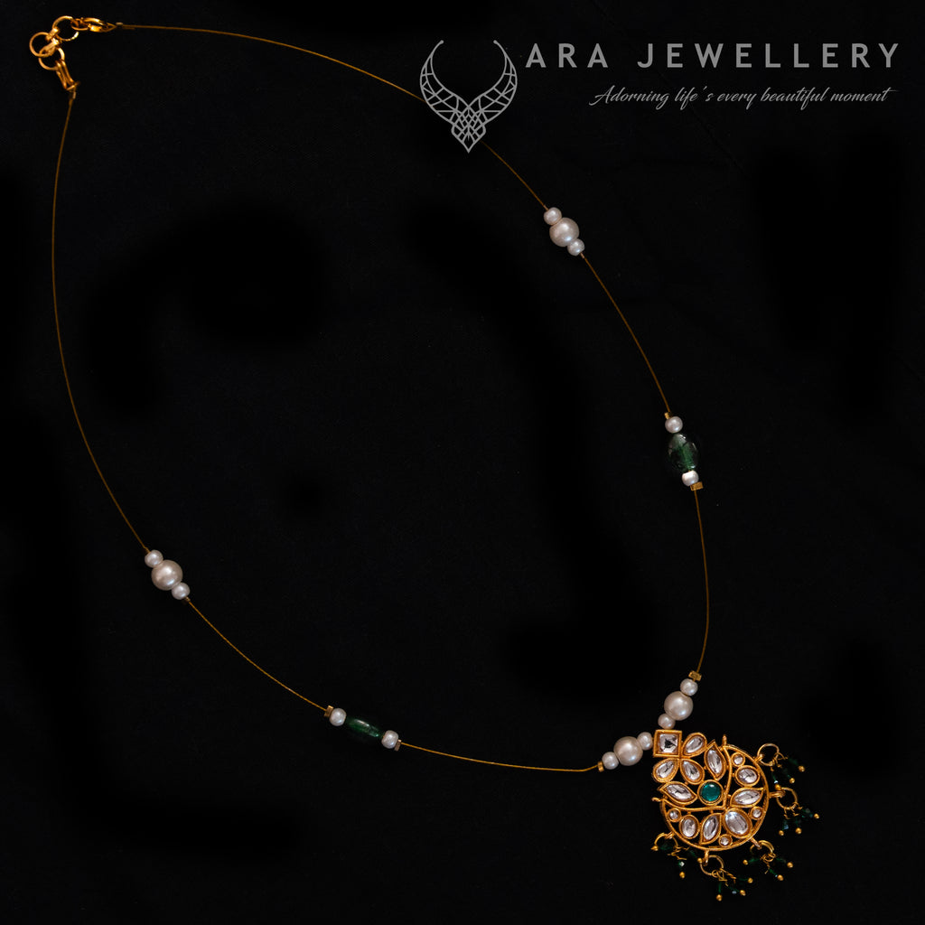 Kundan Inspired Invisible Chain (Green)