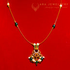 Lakshmi Design Invisible Chain With Green Beads