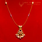 Lakshmi Design Invisible Chain With Pink Beads