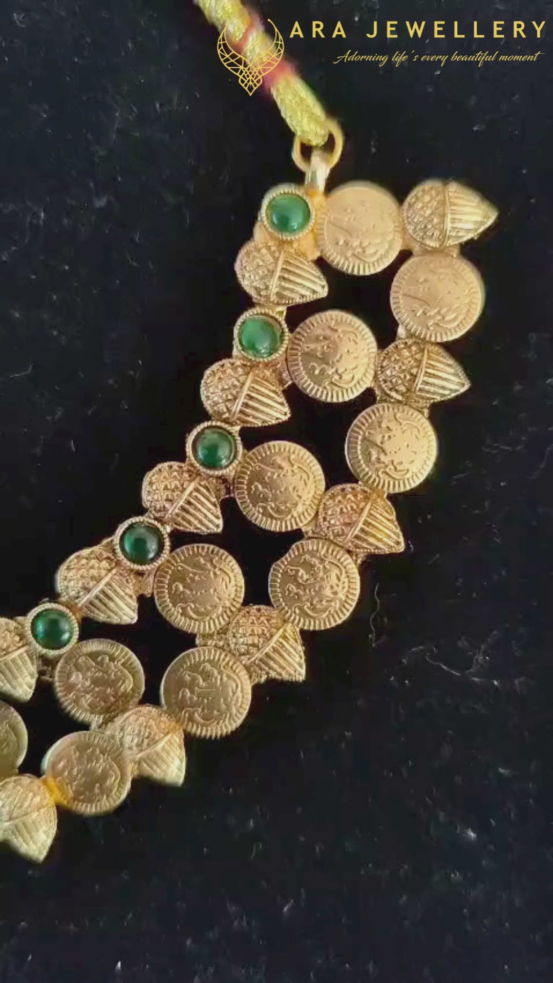 Lakshmi Coin necklace (Green)